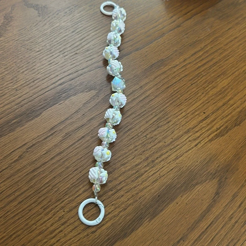 Beaded charm keychain